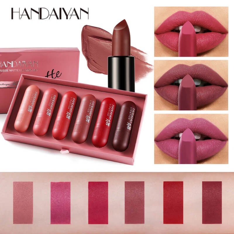 💄 Set X6 Unidades Labiales Matte 💄 HANDAIYAN 👄
