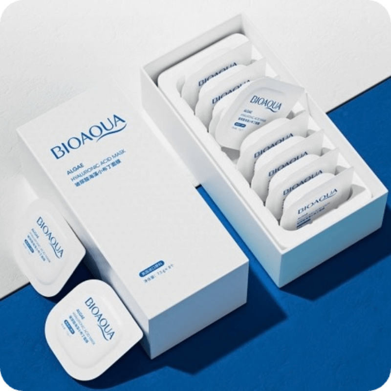 LLeva 2 (Cajas X8) 🎁 Mascarilla de Algas con Acido Hialurónico BIOAQUA