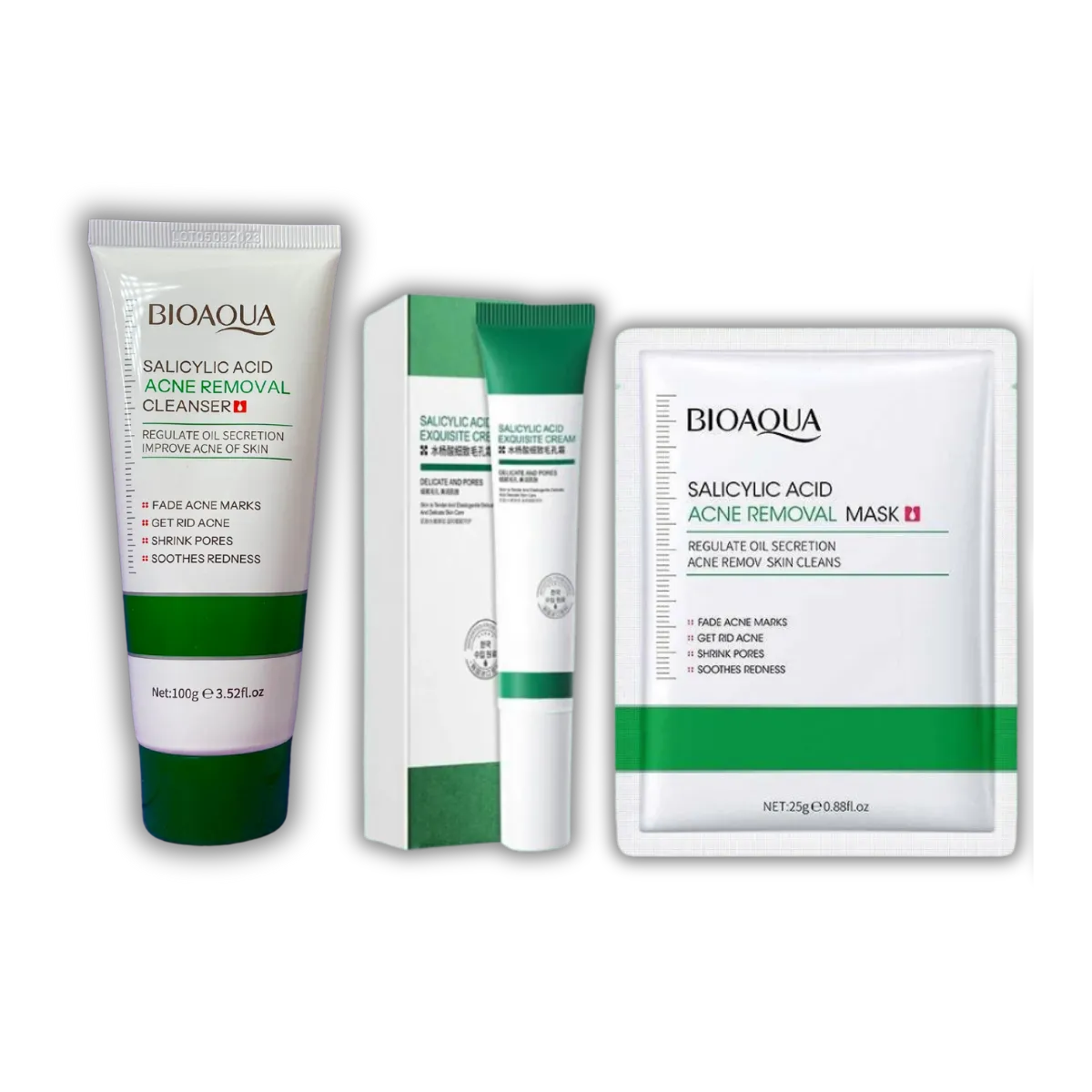 KIT ANTI-ACNE BIOAQUA 🌼 (3 PRODUCTOS)