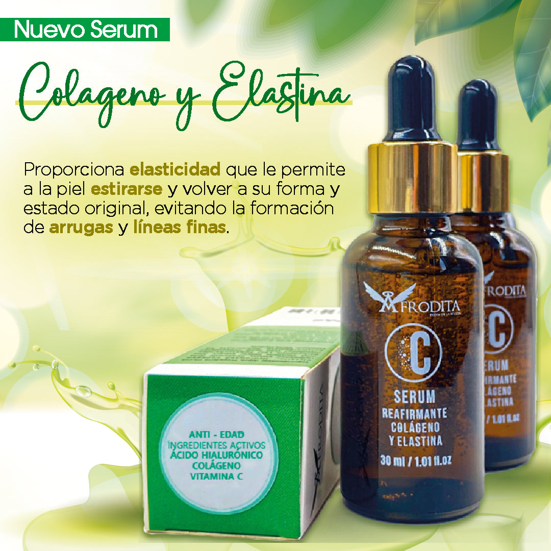 SERUM REAFIRMANTE DE COLAGENO Y ELASTINA AFRODITA™ 30 ML