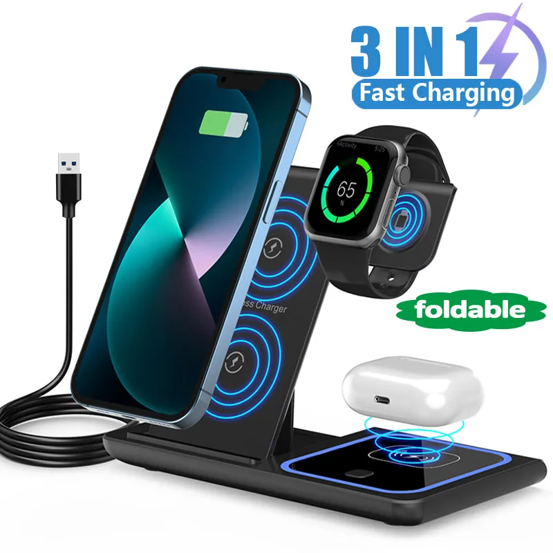 PowerDock Wireless Station ⚡ Cargador Inalámbrico 3 en 1