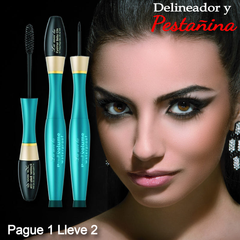 Pague 1 lleve 2 🔥 Delineador y Pestañina 3D La Mei la™ (2 en 1)