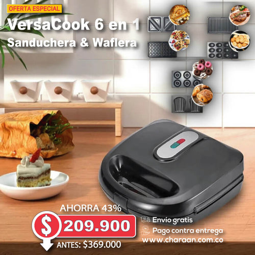 VersaCook 6 en 1 🧇 Sanduchera & Waflera